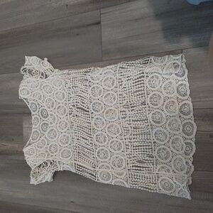 🌞  Phase One 100% Cotton Crochet Ivory  Top size Small